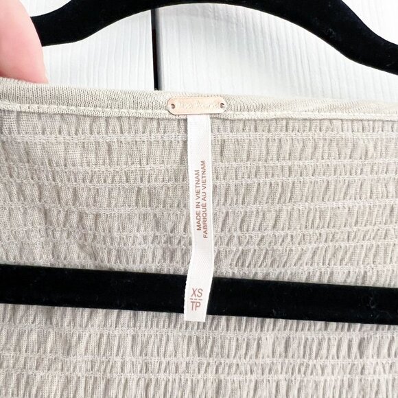 Free People Washed Pine Green Puff Sleeve Top Women's Size X-Small XS - Picture 4 of 7